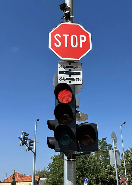 istock Stop traffic sign and red light 2229908239