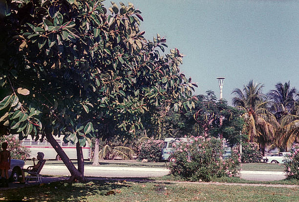 Havana, Cuba - December 1, 1976: Bakuranao Beach Area not far from Havana