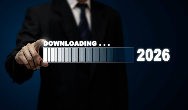 istock Businessman Touching Downloading Progress Bar for 2026  Concept of Future Loading and Digital Planning 2229911435