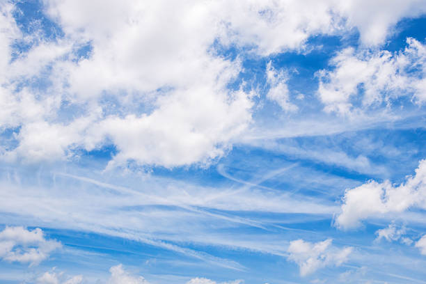 I took a photo of the refreshing blue sky and summer clouds.