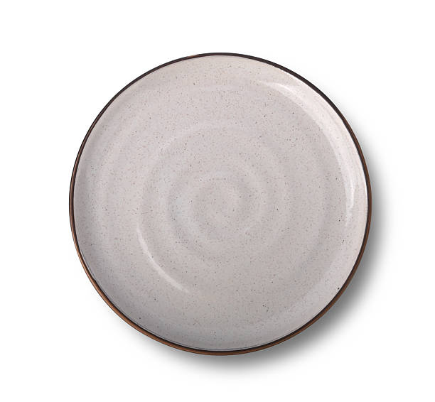 istock Grey ceramic plate isolated on white background top view 2229917450
