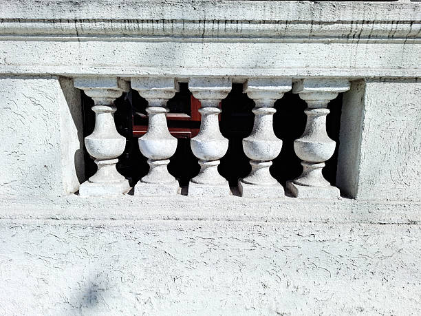Detail of a classically designed stone balustrade from a building