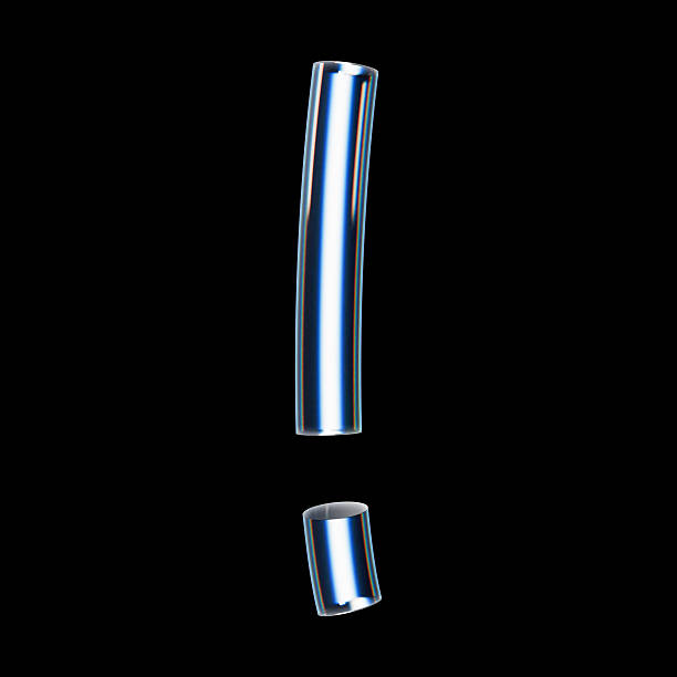 istock 3D glass exclamation mark with hollow tubular form, crystal look, iridescent glow, Y2K futuristic aesthetic 2229918916