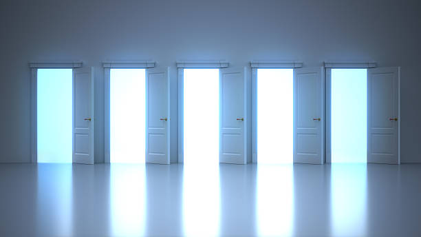 istock Multiple doors illuminated by soft light, suggesting choices and opportunities in a serene environment 2229923087