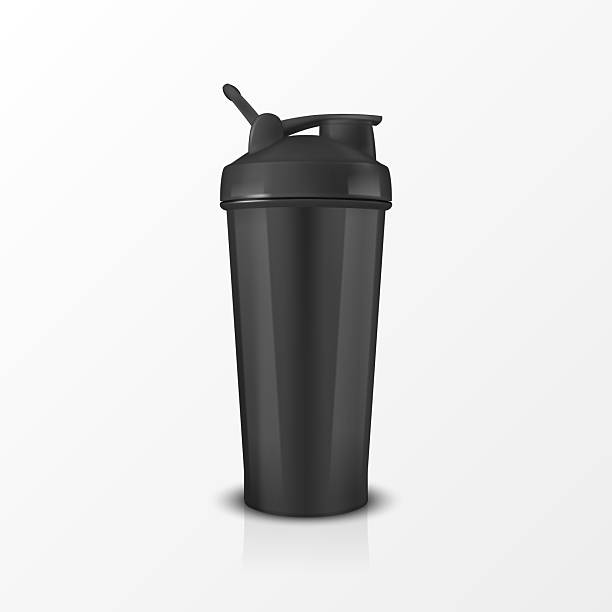 istock Vector 3d Realistic Black Shaker Bottle Mockup. Realistic Protein Shaker Bottle for Branding and Custom Design. Sport Shaker Bottle Vector Illustration for Supplement, Fitness, Gym, Logo, Print 2229924434