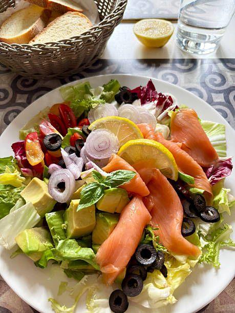 istock Smoked salmon salad. 2229928944