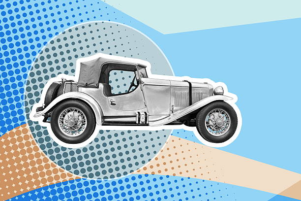 istock retro car on abstract blue background 2229929775