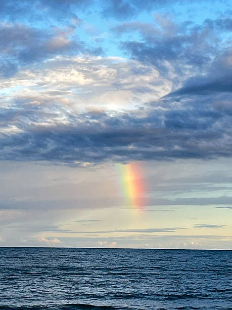 istock Image of a stormy evening sea and a rainbow 2229933052