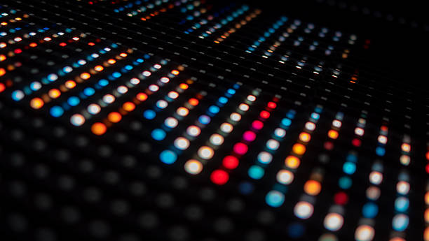 Bright outdoor RGB led elements close-up