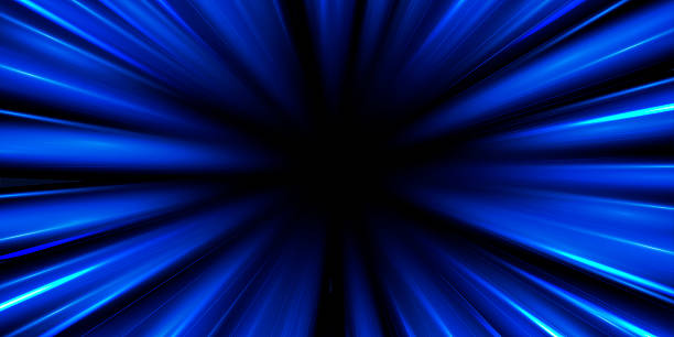 istock Radial speed rays, light neon flow, zoom in motion effect, blue glow speed lines, colorful light trails, perspective stripes Abstract background, vector illustration. 2229936888