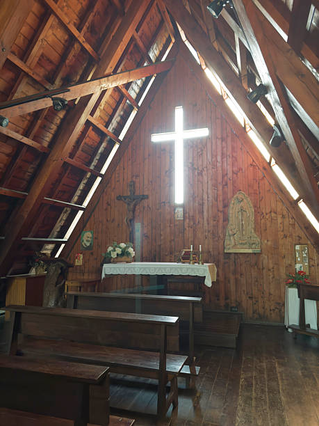 istock Documentation of an altar in a small Alpine church illuminated by divine light 2229937030