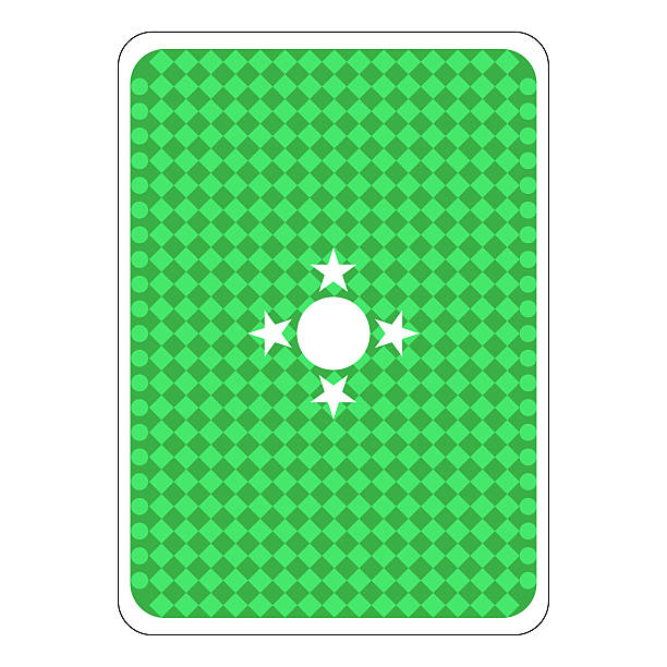 istock Standard Playing Card Back with Sun and Moon Design color green 2229960646
