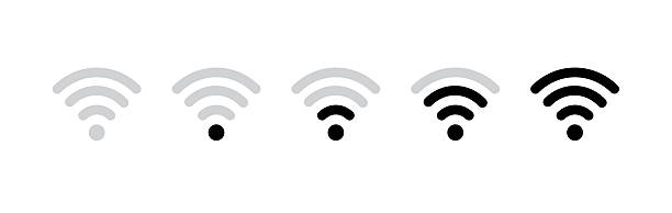 Wireless signal icon. Wifi connection strength