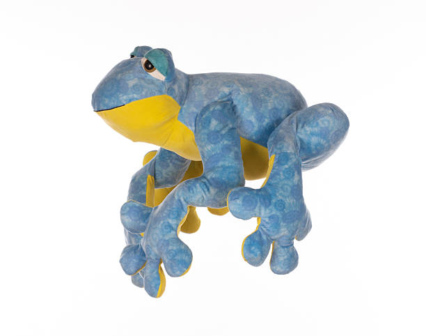 plush frog toy isolated on white background
