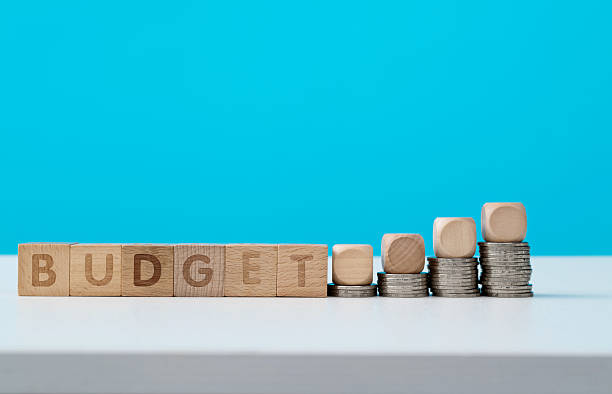 istock Coin steps and word budget on the table 2229969640