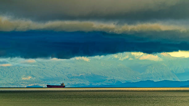 Coastal range mountains by the city of Vancouver British Columbia