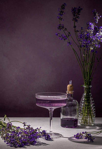 istock Elegant lavender cocktail with fresh flowers and syrup 2229983034