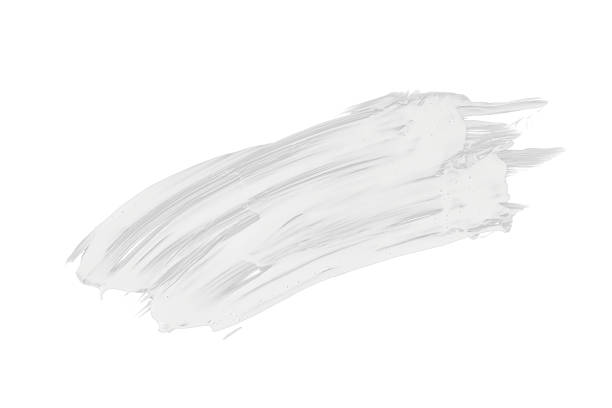 white paint or cosmetic cream smear texture isolated