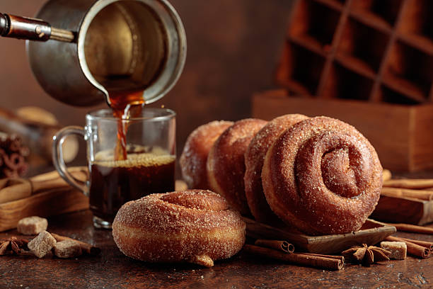 istock Swedish cinnamon rolls and black coffee. 2229986735