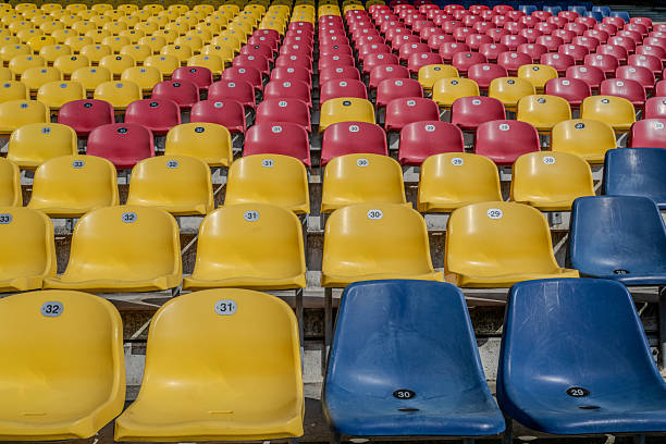 Colored Seating rows in the Stadium