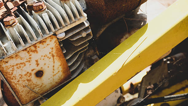 Close up picture of an antique motorcycle