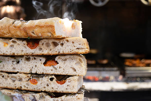 Herb breads placed one on top of the other.