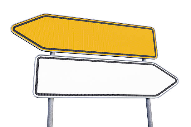 istock 3d rendering of a signpost without labeling - isolated 2230040278