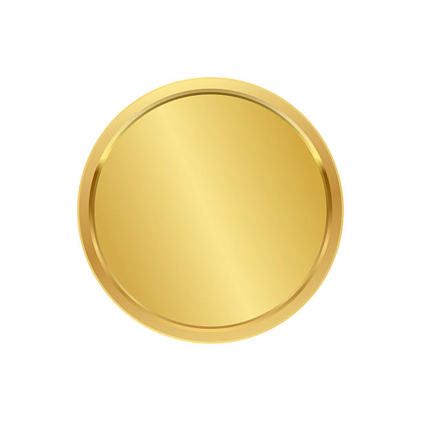 istock 3D realistic blank golden awards isolated on white background. First place blank medals 2230044507