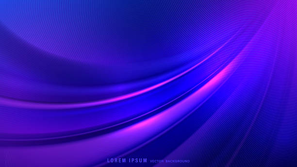 istock Smooth abstract background with flowing curves and soft gradients in purple and blue, featuring pattern of tiny concentric lines 2230044666