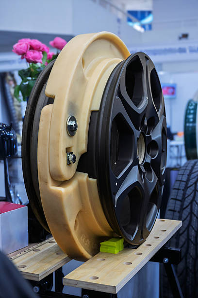 A run-flat tire insert within a car wheel, highlighting advanced automotive safety and mobility technology. Ideal for transportation and engineering themes.