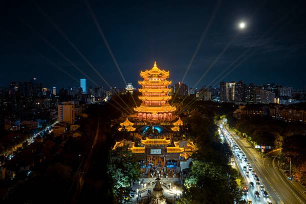 istock Yellow Crane Tower at Night in Wuhan 2230062083