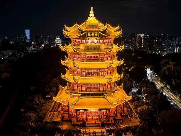 istock Yellow Crane Tower at night in Wuhan. 2230062090