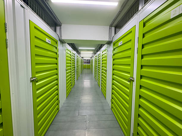 istock Modern Self-Storage Facility with Green Metal Doors 2230067281