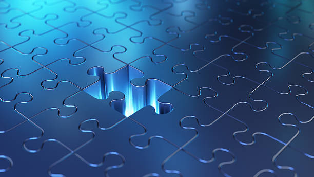 istock Blue Puzzle Pieces with Missing Piece Highlighting a Conceptual Gap 2230067651