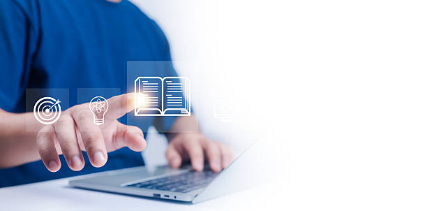 istock E-learning education concept, internet lessons and online webinar.  who attends online lessons on a digital Education  learning online with webinar, learn,training, education, course, tutorial, 2230091500