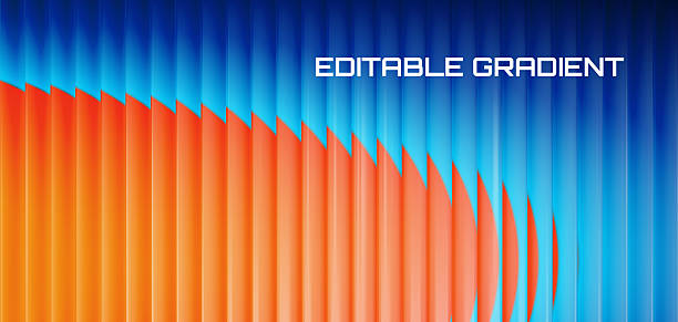 istock Neon glass gradient with Y2K fractal blur and abstract blue orange colors. Vibrant holographic textures with mesh patterns for modern posters. Geometric prism effects or reeded ribbed designs. 2230095843