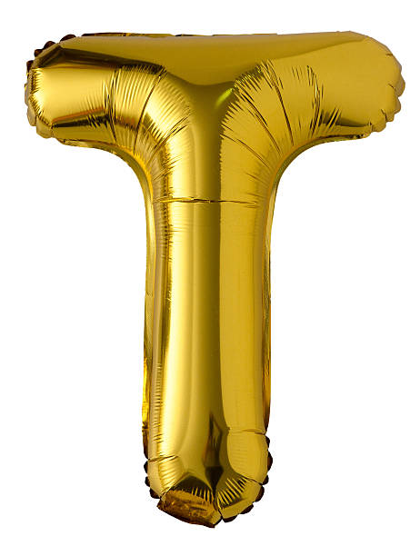 istock Gold Foil Letter T Balloon isolated 2230100917