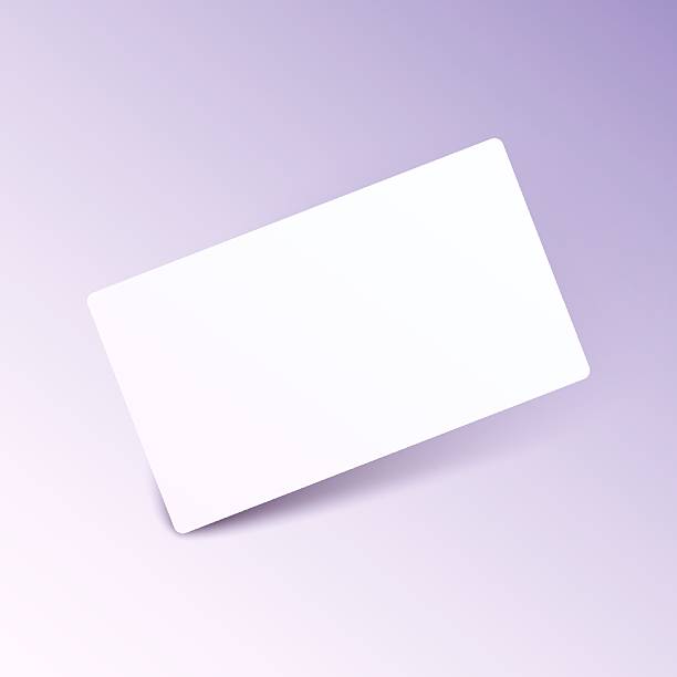 istock Business card with rounded corners stands on corner. Blank branding rectangle paper card with shadow 2230101822