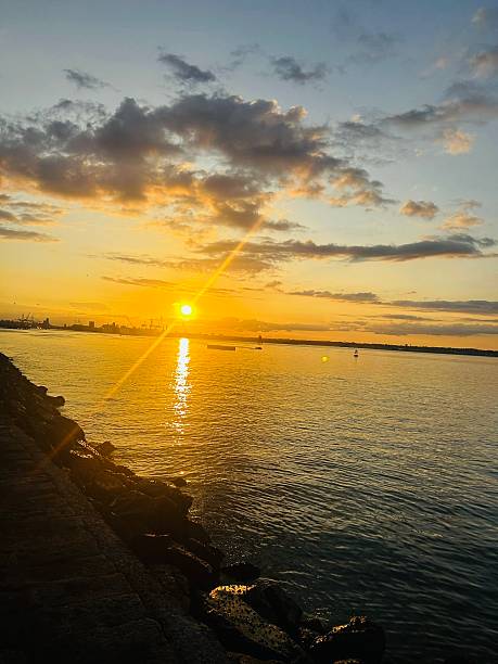 Golden hour serenity by the water