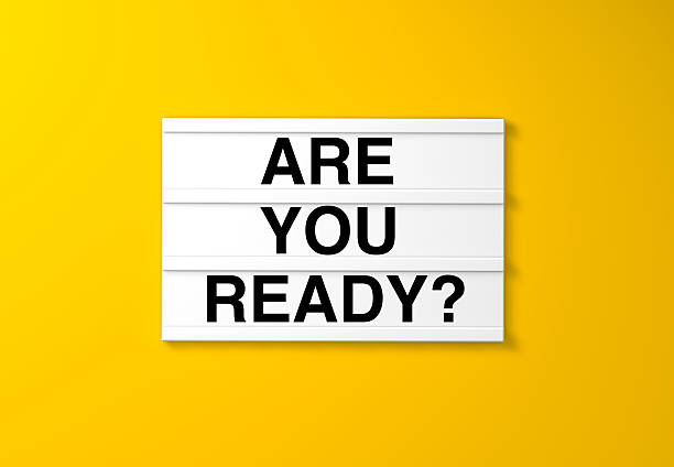 istock Are You Ready Text is Displaying on a Lightbox on Orange Background 2230103309