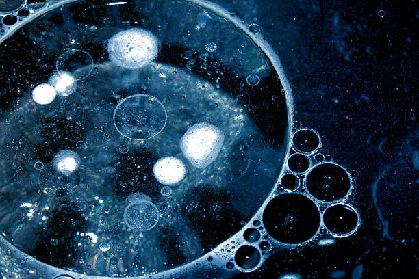 istock Dark Blue Abstract Circle Bubble Liquid Oil Background 2230105881