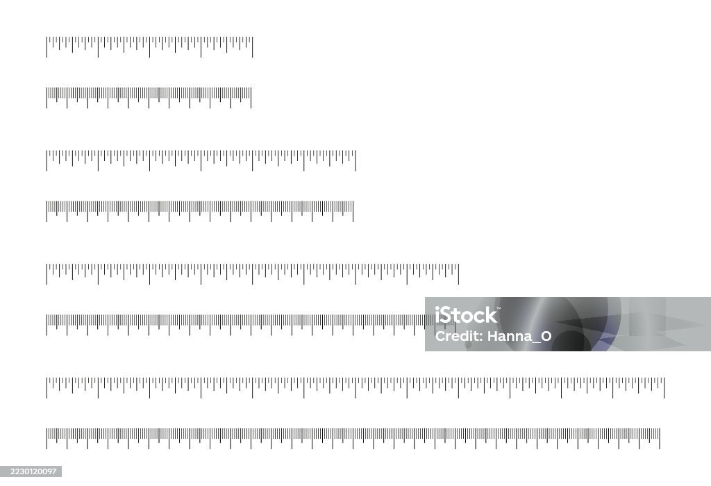Measuring Scale Inch Inch Metric Rulers Set Measuring Tool Templates Scale Samples For Ruler ...