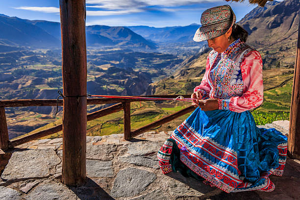 istock Peruvian woman weaving near Colca Canyon, Peru 2230127789