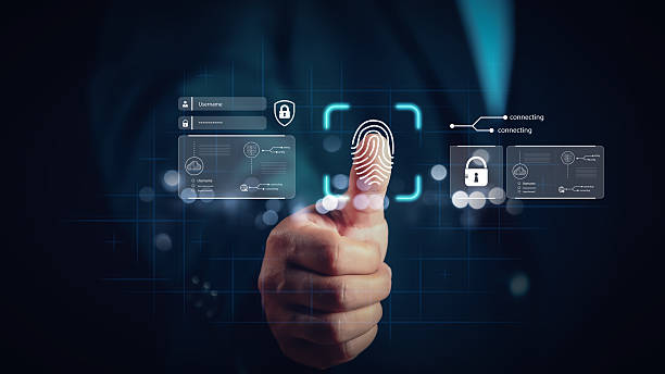 istock Businessman scanning fingerprint with digital interface, representing cybersecurity, biometric authentication, identity verification, data protection, privacy, and secure digital access. 2230131238
