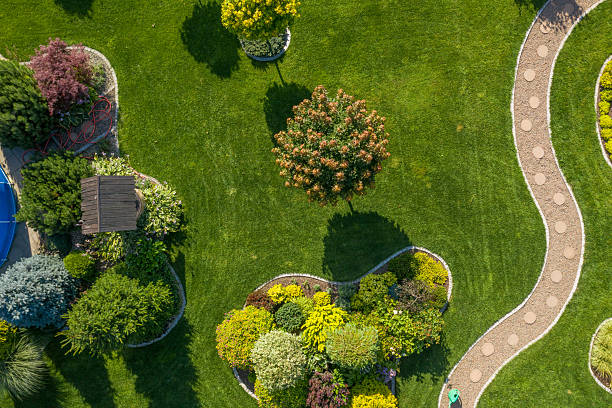 istock Beautiful Landscaped Garden With Winding Path and Vibrant Greenery 2230133730