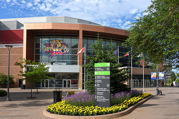 Moncton, Canada - July 24, 2025: Avenir Centre in Moncton, New Brunswick is an arena and event venue and home to the Moncton Wildcats of the Quebec Maritimes Junior Hockey League.