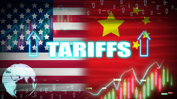 istock Tariffs increase animation with usa and china national flag and digital elements with numbers. 2230138842