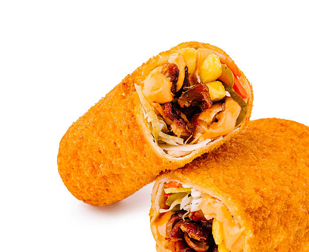 istock Crispy filled rolls with vibrant vegetables and savory filling on display 2230140658