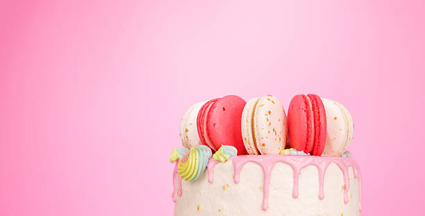istock A beautifully decorated cake adorned with colorful macarons 2230142808
