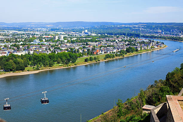 View over The Rhine River from Ehrenbreitstein Fortress